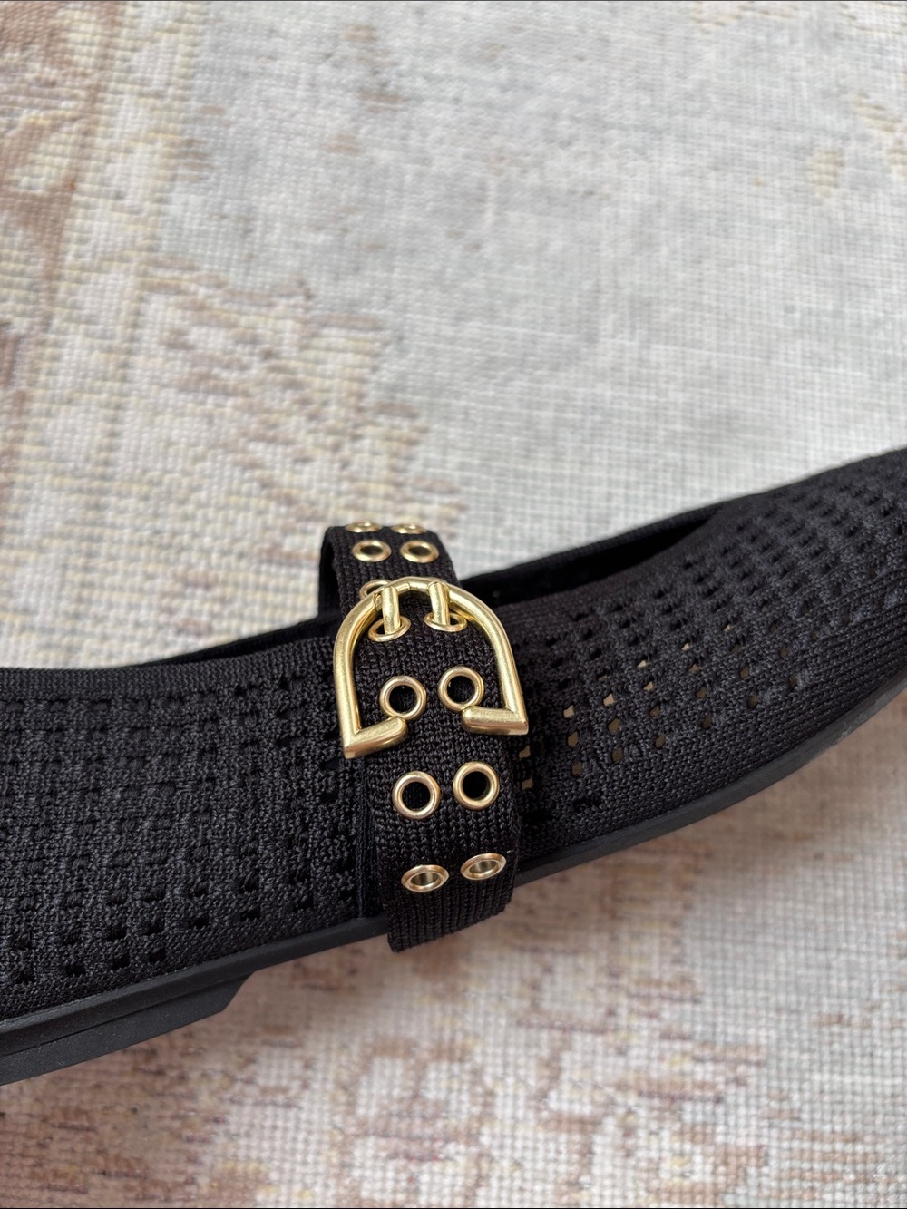Rothy’s Black Mary Jane Flats Knit Mesh Adjustable Strap Women’s 7.5 - Picture 7 of 8